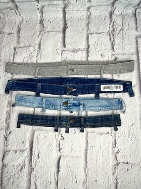 Jean Waistbands denim Fabric for Sewing & DIY upcycling set of 4